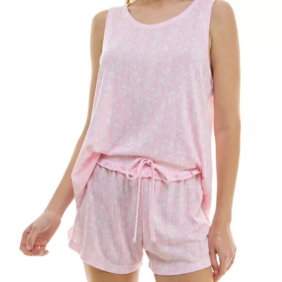 Roudelain 2-Pc. Pointelle Tank Pajamas Set Cherry Blossom NWOT Sz M - Picture 3 of 7